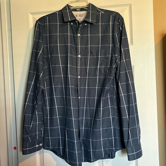Original Penguin men’s blue long sleeve button down shirt size small - Picture 1 of 8